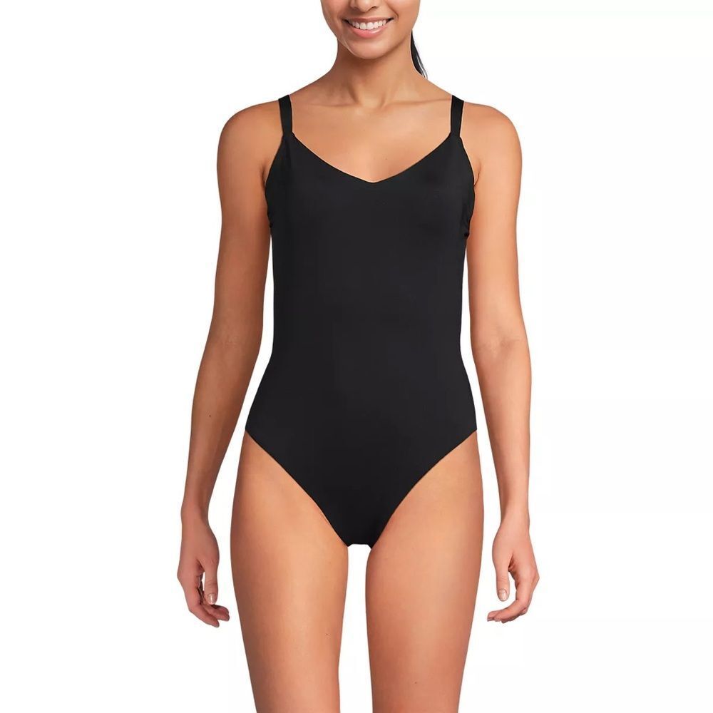 Lands' End Black One-Piece Swimsuit